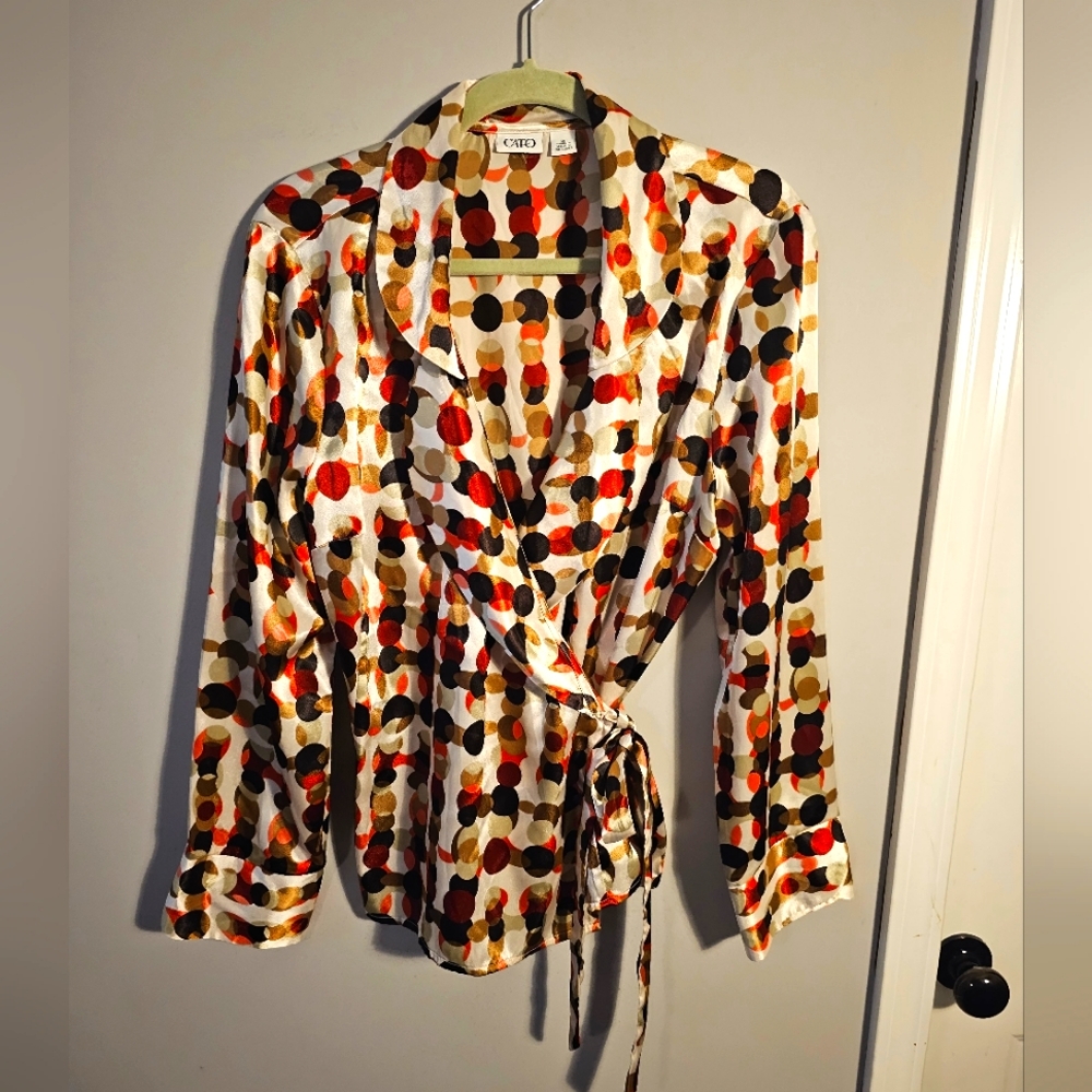 Ladies Wrap Blouse with Tie